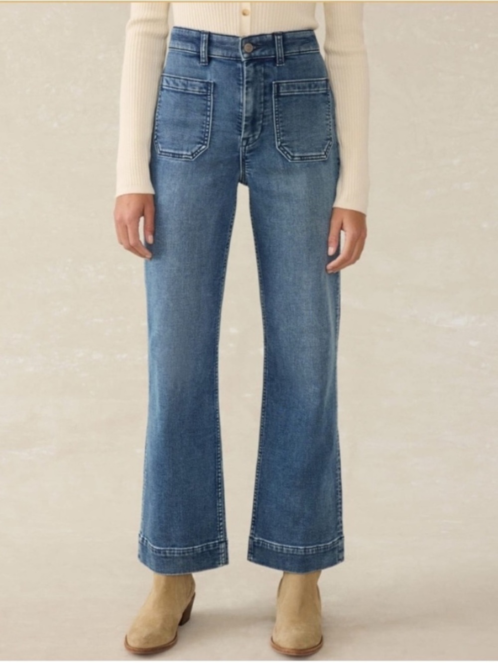 FAHERTY Second Wave
Stretch Terry Patch Pocket Ankle Pant Size 25 Riverton Color